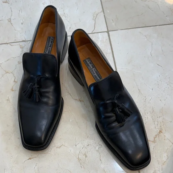 Salvatore Ferragamo Black Tassel Loafers - Picture 1 of 4